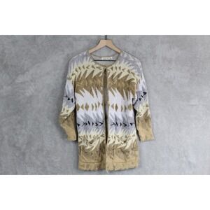 VTG French Rags Cardigan Sweater Womens 2/M Multicolor 3/4 Sleeve‎ Boho Hippie
